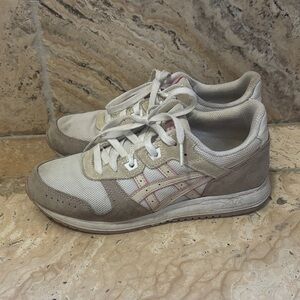 Asics Cream and Pink Athletic Shoes